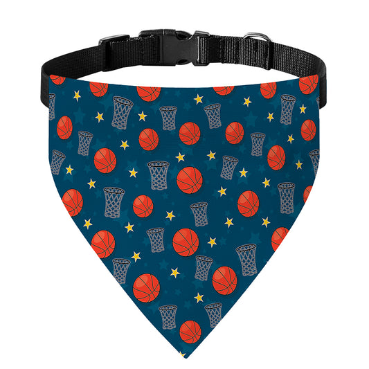 Basketball Theme Pattern Print Over The Collar Dog Bandana