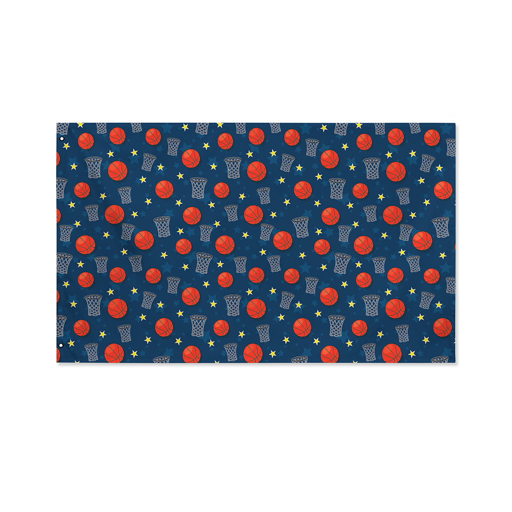 Basketball Theme Pattern Print Polyester Flag