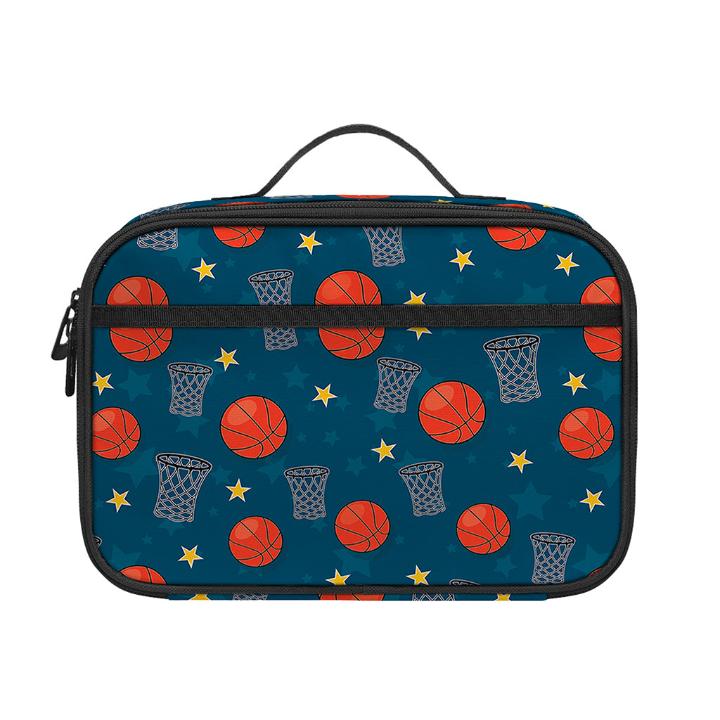 Basketball Theme Pattern Print Portable Lunch Bag