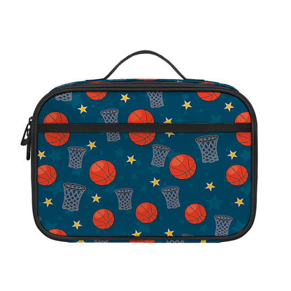 Basketball Theme Pattern Print Portable Lunch Bag