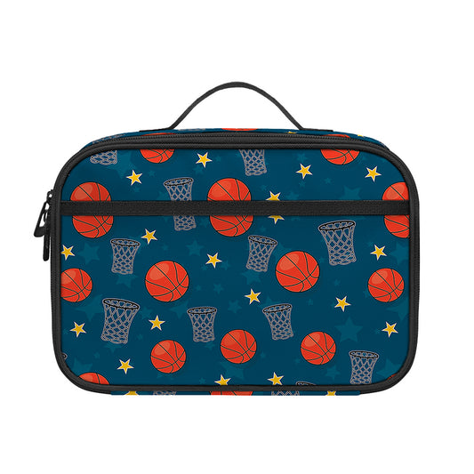 Basketball Theme Pattern Print Portable Lunch Bag