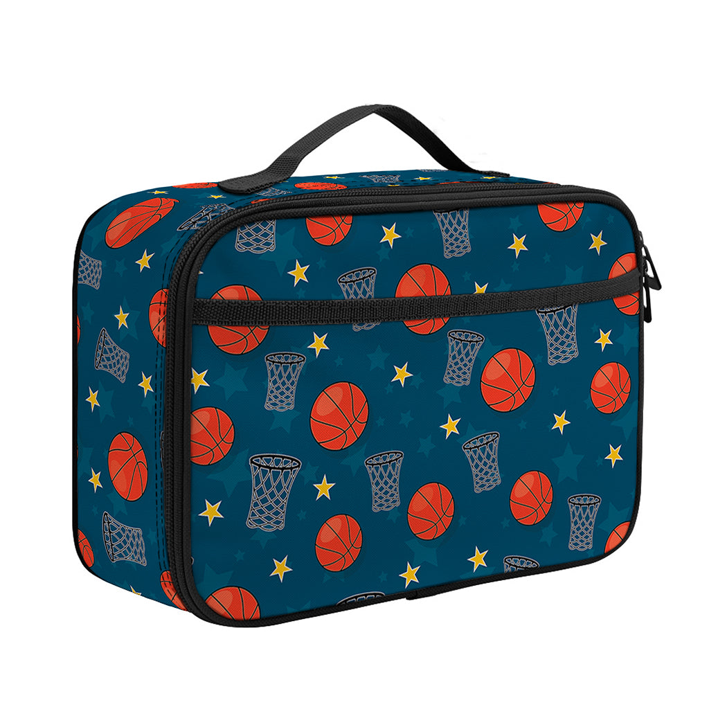 Basketball Theme Pattern Print Portable Lunch Bag