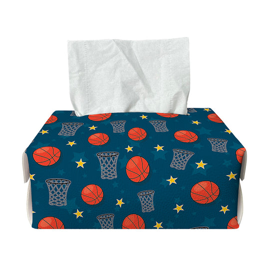 Basketball Theme Pattern Print Rectangle Tissue Box Cover