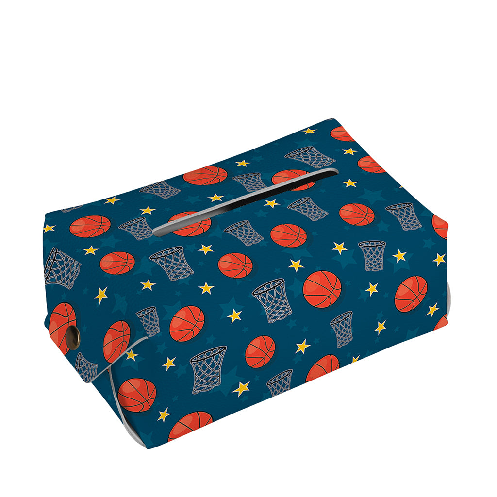 Basketball Theme Pattern Print Rectangle Tissue Box Cover