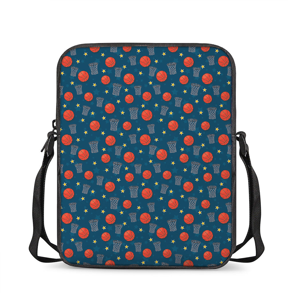 Basketball Theme Pattern Print Rectangular Crossbody Bag