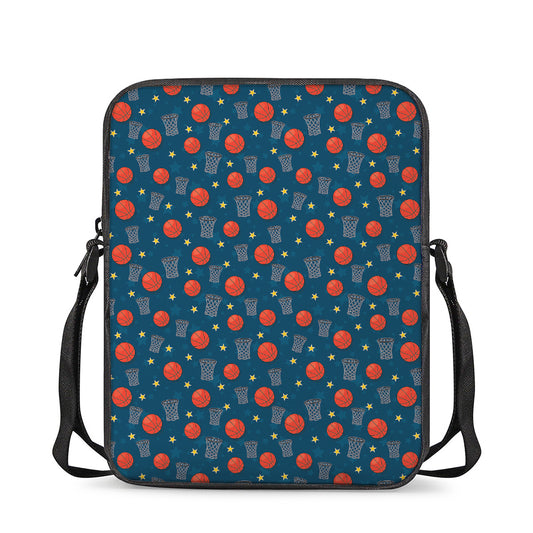 Basketball Theme Pattern Print Rectangular Crossbody Bag