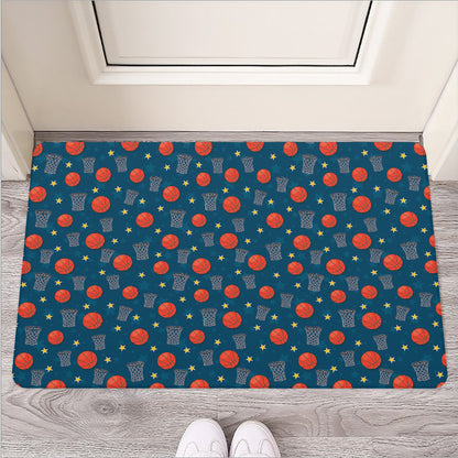 Basketball Theme Pattern Print Rubber Doormat