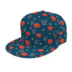 Basketball Theme Pattern Print Snapback Cap