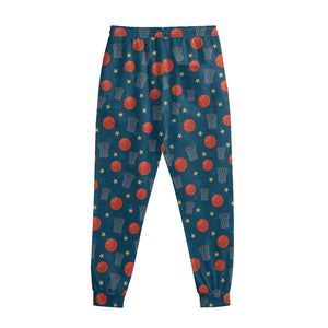 Basketball Theme Pattern Print Sweatpants