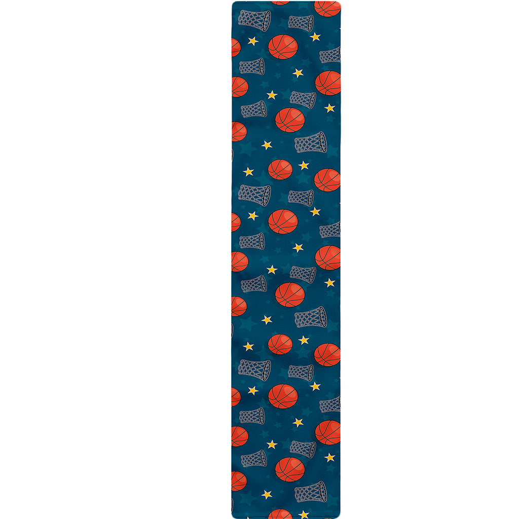Basketball Theme Pattern Print Table Runner