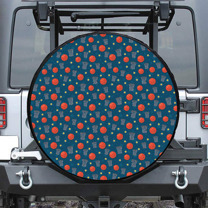 Basketball Theme Pattern Print Tire Cover
