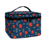 Basketball Theme Pattern Print Travel Makeup Bag