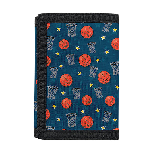 Basketball Theme Pattern Print Trifold Wallet