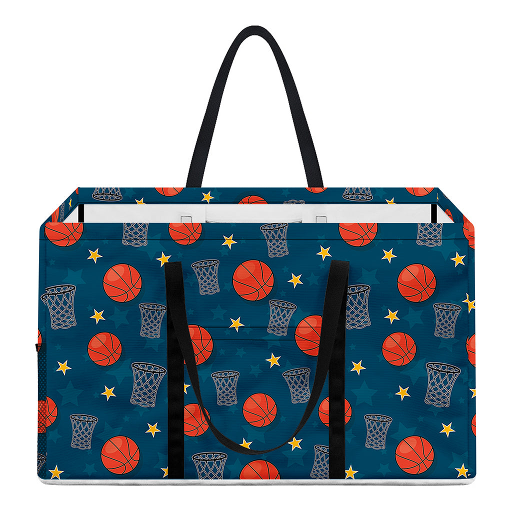 Basketball Theme Pattern Print Utility Tote Bag