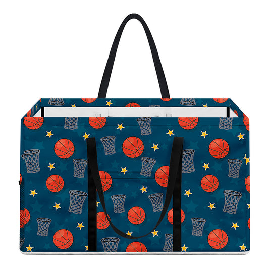 Basketball Theme Pattern Print Utility Tote Bag