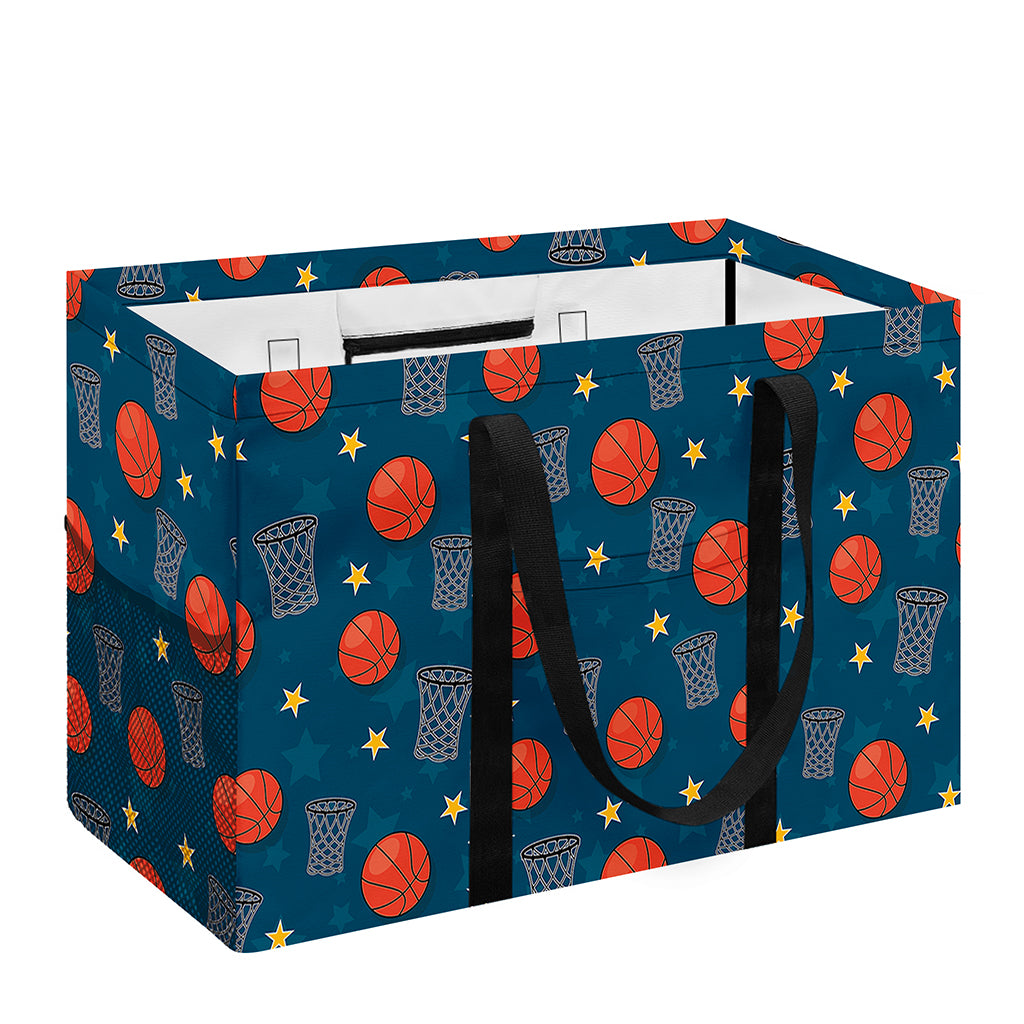 Basketball Theme Pattern Print Utility Tote Bag