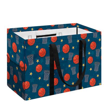 Basketball Theme Pattern Print Utility Tote Bag