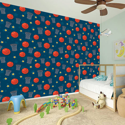 Basketball Theme Pattern Print Wall Sticker