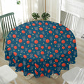 Basketball Theme Pattern Print Waterproof Round Tablecloth