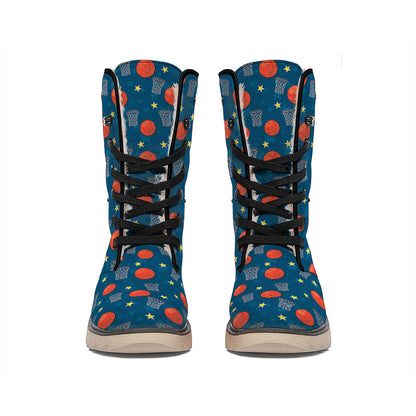 Basketball Theme Pattern Print Winter Boots