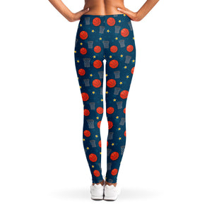 Basketball Theme Pattern Print Women's Leggings