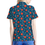 Basketball Theme Pattern Print Women's Polo Shirt