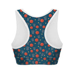 Basketball Theme Pattern Print Women's Sports Bra