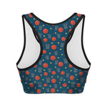 Basketball Theme Pattern Print Women's Sports Bra