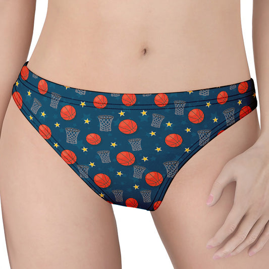 Basketball Theme Pattern Print Women's Thong