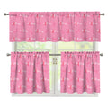 Be Strong Breast Cancer Pattern Print 3 Piece Kitchen Curtains