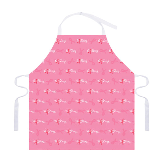 Be Strong Breast Cancer Pattern Print Adjustable Apron