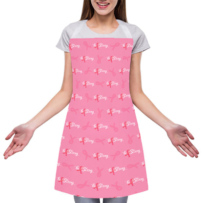 Be Strong Breast Cancer Pattern Print Adjustable Apron