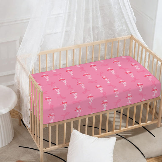 Be Strong Breast Cancer Pattern Print Baby Crib Sheet