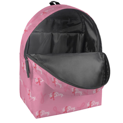 Be Strong Breast Cancer Pattern Print Backpack
