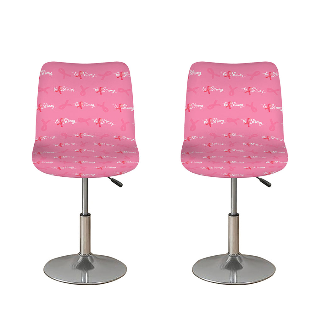 Be Strong Breast Cancer Pattern Print Bar Stool Covers