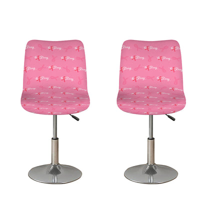 Be Strong Breast Cancer Pattern Print Bar Stool Covers