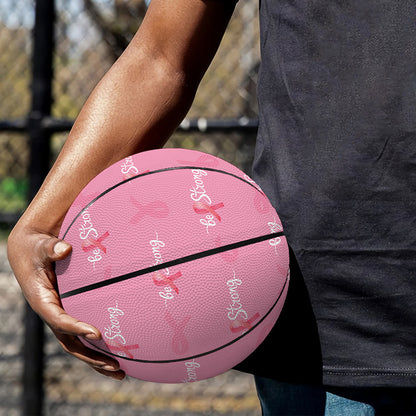 Be Strong Breast Cancer Pattern Print Basketball