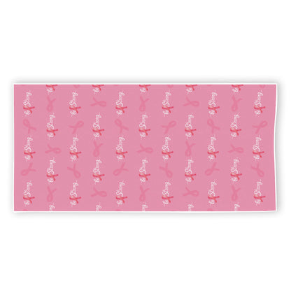 Be Strong Breast Cancer Pattern Print Beach Towel