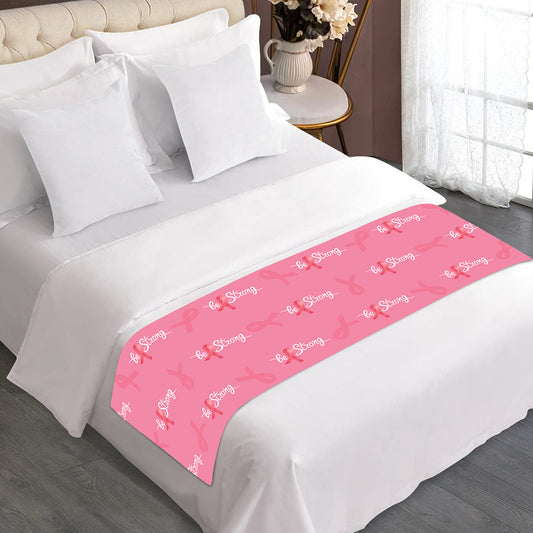Be Strong Breast Cancer Pattern Print Bed Runner