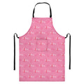 Be Strong Breast Cancer Pattern Print Bib Apron With Pocket