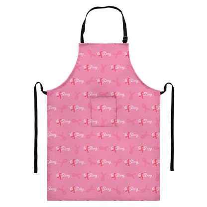 Be Strong Breast Cancer Pattern Print Bib Apron With Pocket