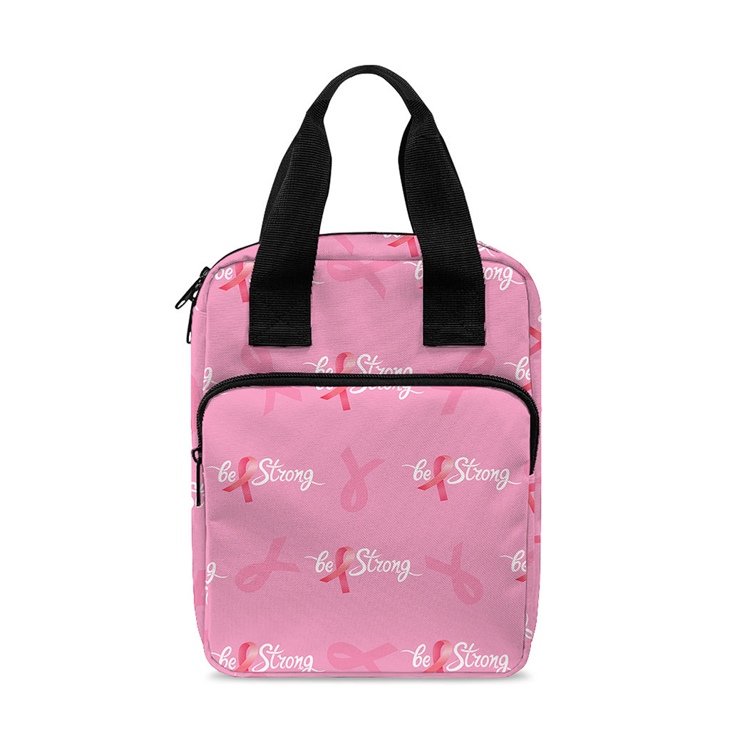 Be Strong Breast Cancer Pattern Print Bible Tote Bag