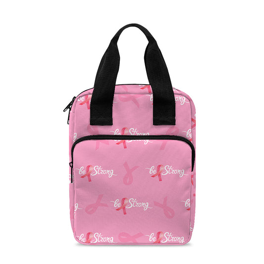 Be Strong Breast Cancer Pattern Print Bible Tote Bag