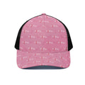 Be Strong Breast Cancer Pattern Print Black Mesh Trucker Hat