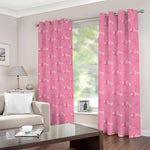 Be Strong Breast Cancer Pattern Print Blackout Grommet Curtains