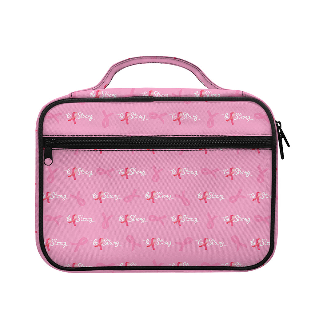 Be Strong Breast Cancer Pattern Print Briefcase Bible Bag