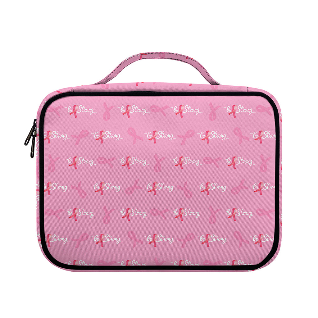 Be Strong Breast Cancer Pattern Print Briefcase Bible Bag