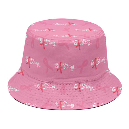 Be Strong Breast Cancer Pattern Print Bucket Hat
