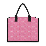 Be Strong Breast Cancer Pattern Print Canvas Tote Bag