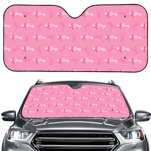 Be Strong Breast Cancer Pattern Print Car Windshield Sun Shade